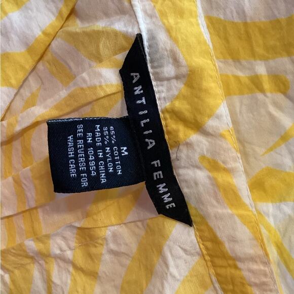 Antilia Femme Top Button Up Pleated Bust Gathered Sleeve Back Tie Size Medium - Picture 4 of 4